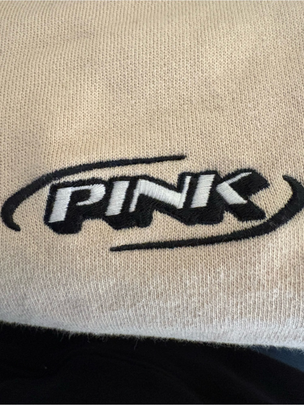 PINK Victoria's Secret Cream Crewneck Sweatshirt with Small Logo - Picture 6 of 6